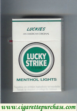 Lucky Strike Luckies An American Original Menthol Lights cigarettes hard box